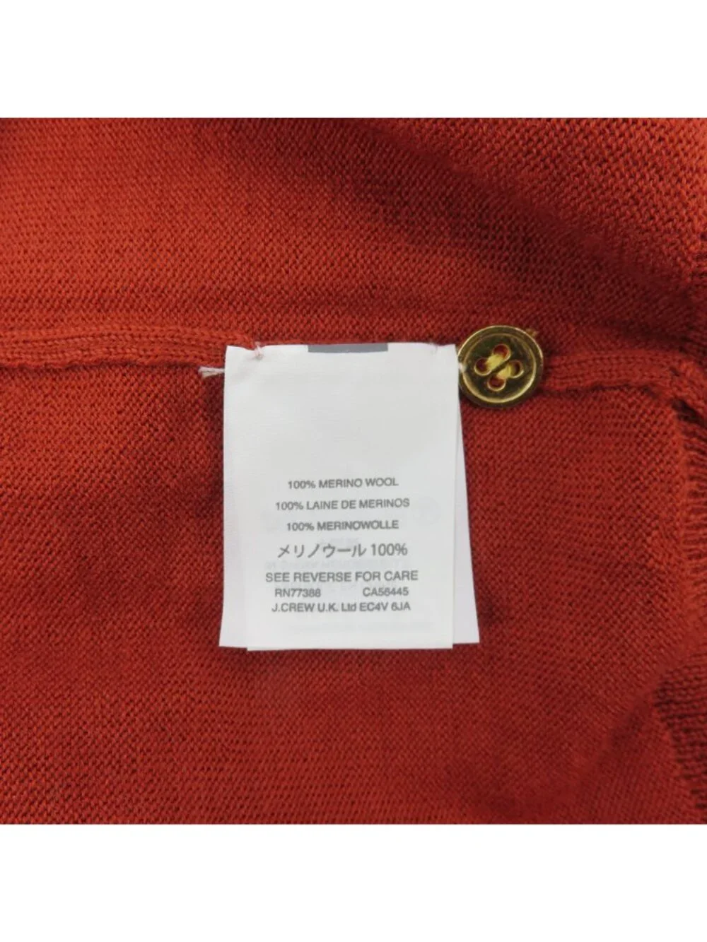 NEW J Crew Women Large Merino Wool Burnt Orange Sleeveless Tight Knit Sweater